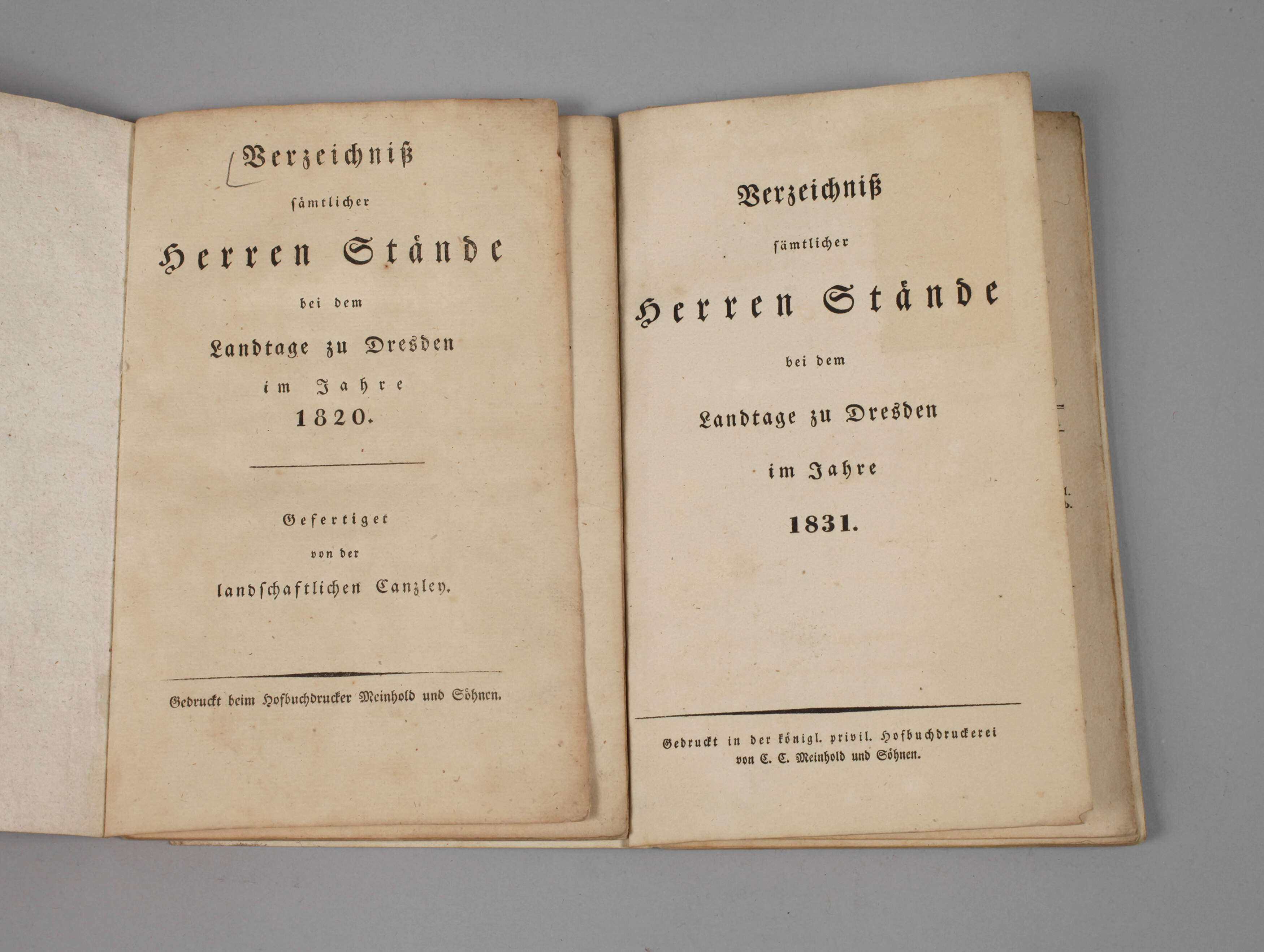 Verzeichnis sämtlicher Herren Stände