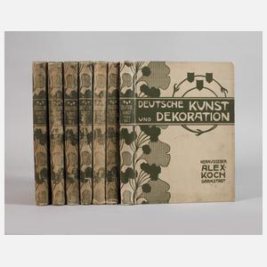 Sieben Bände Deutsche Kunst & Dekoration