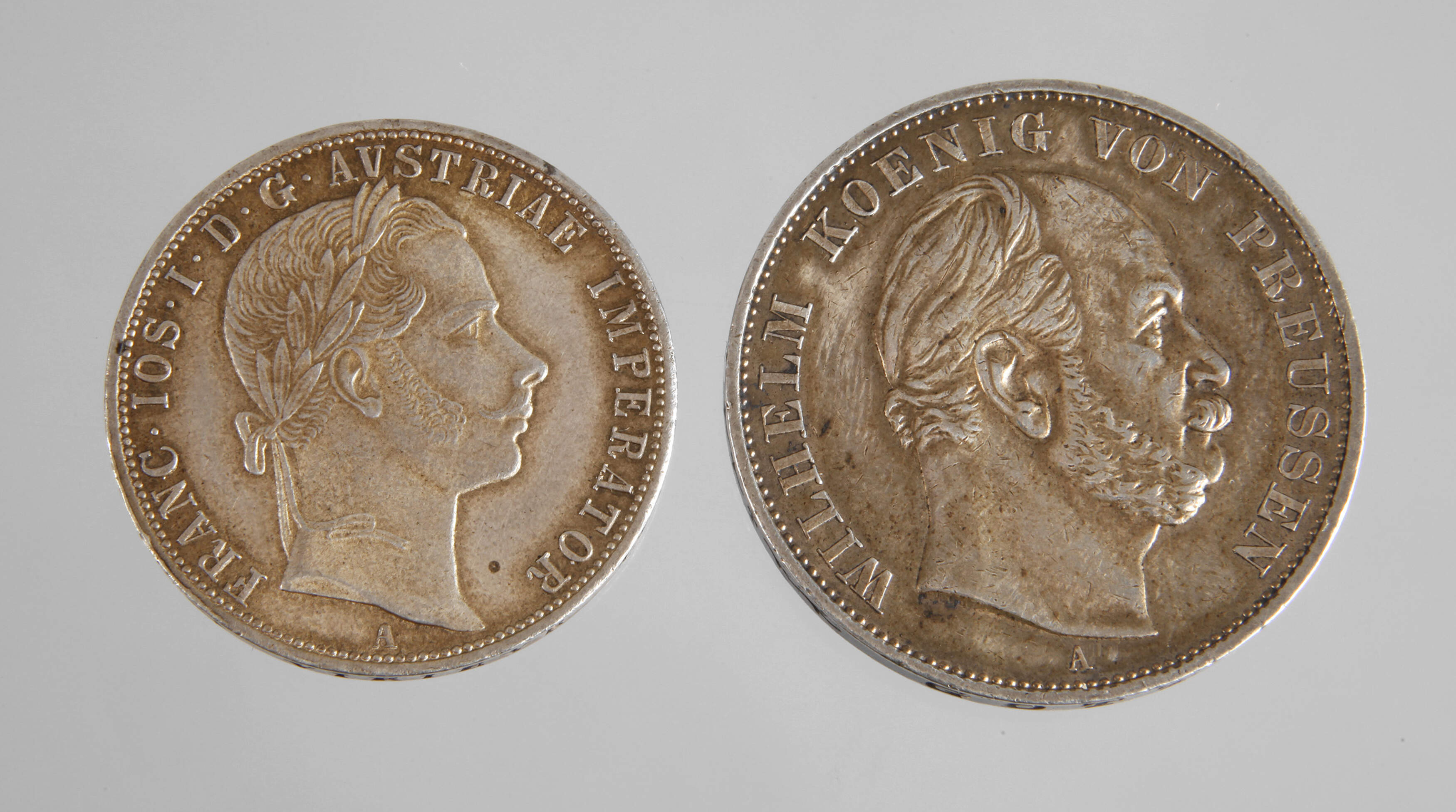 Zwei Silbermünzen, Preußen und Österreich