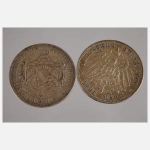 Zwei Silbermünzen Baden