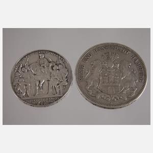 Zwei Silbermünzen Kaiserreich