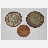Drei Münzen Sachsen, Preußen, Afrika111