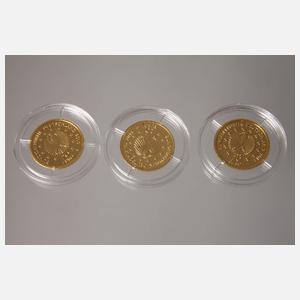 Sechs Goldmünzen Deutscher Wald