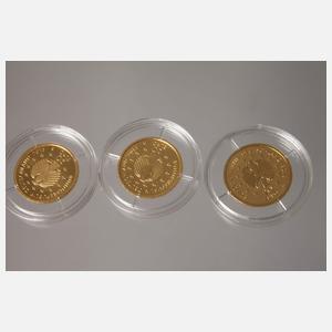 Sechs Goldmünzen Deutscher Wald