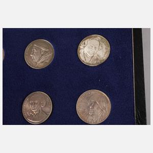 Satz Silbermedaillen Luther