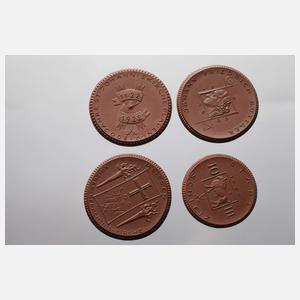 Medaillen und Münzen Böttgersteinzeug Meissen