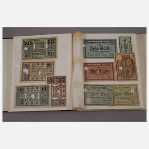 Zwei Alben Scheine, Notgeld und Rationsmarken