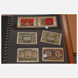 Vier Alben Notgeldscheine