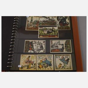 Vier Alben Notgeldscheine