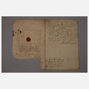 Beförderungsurkunde durch Friedrich Wilhelm I.