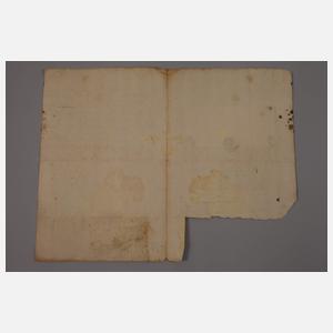 Beförderungsurkunde durch Friedrich Wilhelm I.