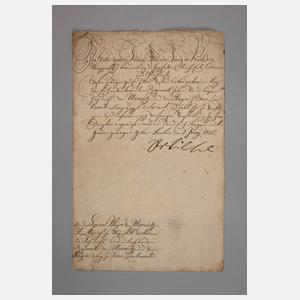 Beförderungsurkunde durch Friedrich Wilhelm I.