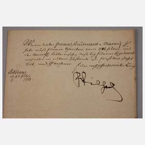 Brief von Friedrich Wilhelm I., König in Preußen