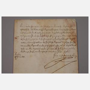 Brief Friedrich II., König in Preußen