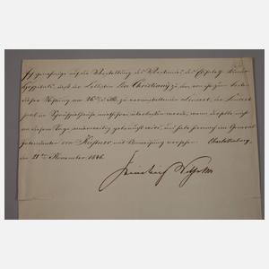 Brief Friedrich Wilhelm IV., König von Preußen