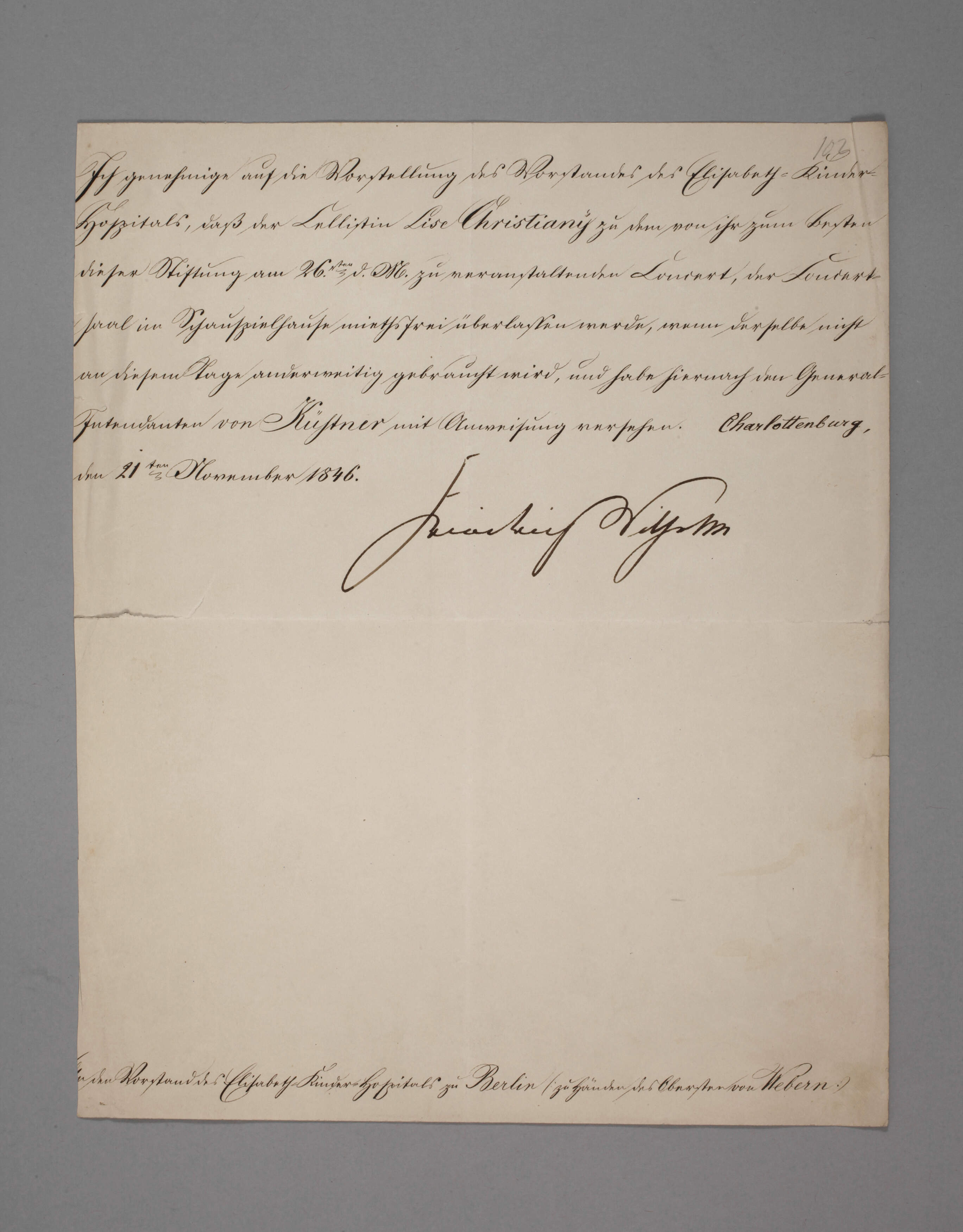 Brief Friedrich Wilhelm IV., König von Preußen