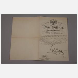 Ernennungsurkunde zum Rechnungsrat