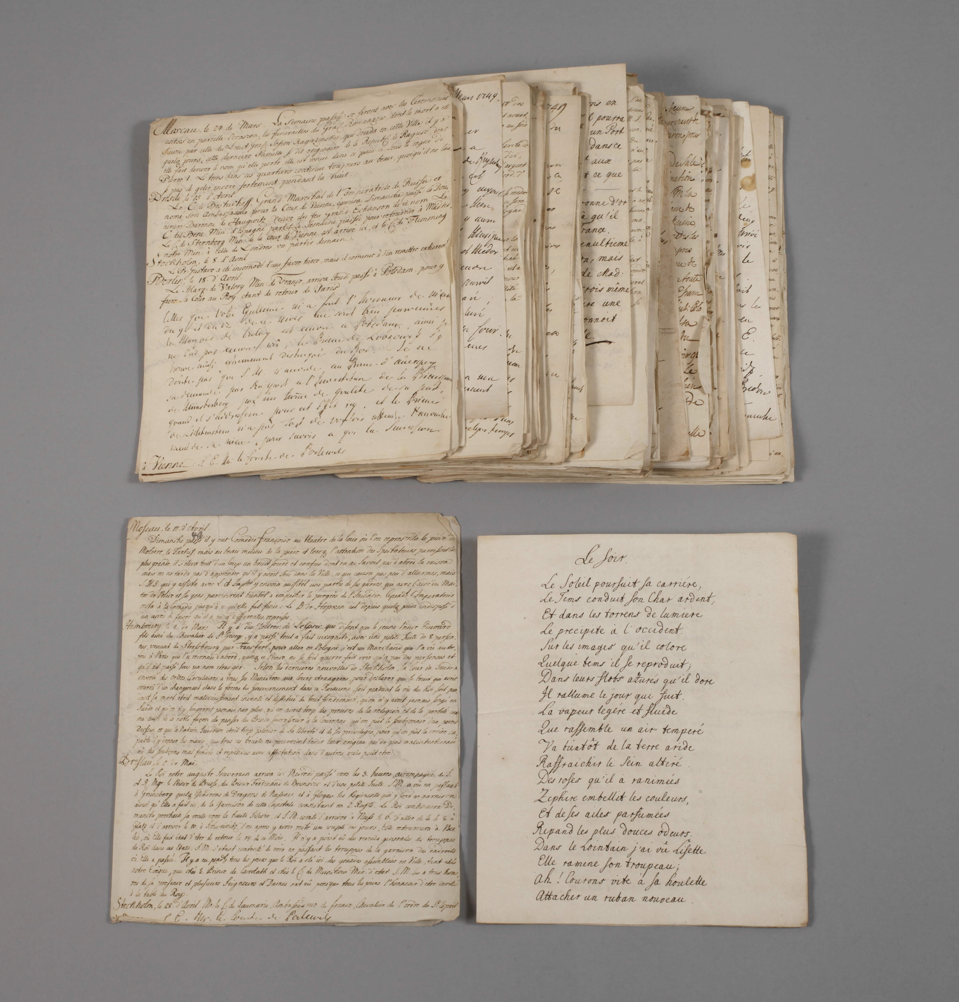 Konvolut französischer Schriftverkehr