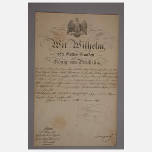 Konvolut Urkunden mit Autograf König Wilhelm I.