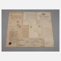 Konvolut Urkunden mit Autograf König Wilhelm I.111