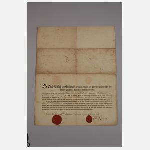 Entlassungsurkunde der Kaiserlichen Garde