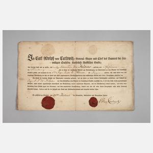 Entlassungsurkunde der Kaiserlichen Garde