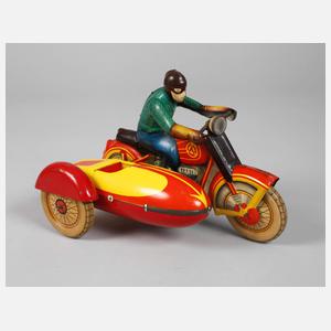 Blechmotorrad mit Beiwagen