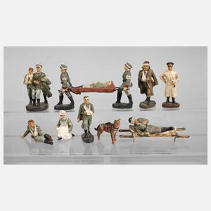 Elastolin Sanitätspersonal und Verwundete