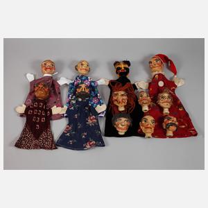 Zwölf Handpuppen für Kasperletheater