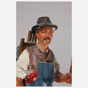 Paar geschnitzte Volkstypen Erzgebirge