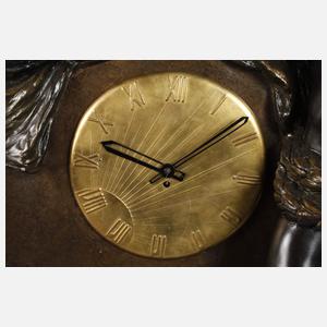 Goldscheider Wien monumentale Figurenuhr