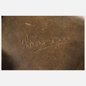 Goldscheider Wien monumentale Figurenuhr