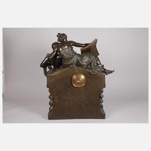 Goldscheider Wien monumentale Figurenuhr