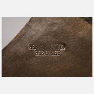 Goldscheider Wien monumentale Figurenuhr