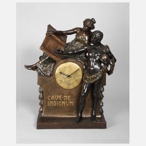 Goldscheider Wien monumentale Figurenuhr