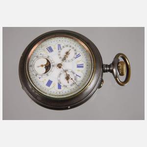 Taschenuhr mit Kalender und Chronograph