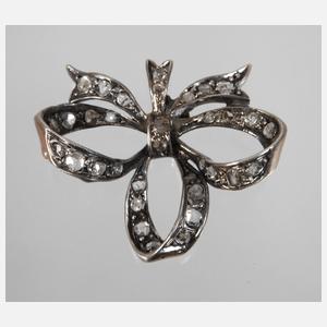Schleifenbrosche mit Diamanten