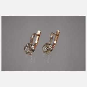 Paar Ohrhänger mit Brillanten