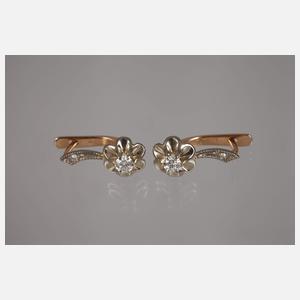 Paar Ohrhänger mit Brillanten