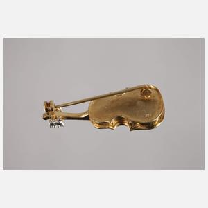 Violinenbrosche mit Diamanten