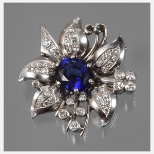 Blütenbrosche mit Steinbesatz