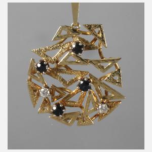 Anhänger mit Brillanten und Saphiren