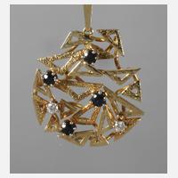 Anhänger mit Brillanten und Saphiren111