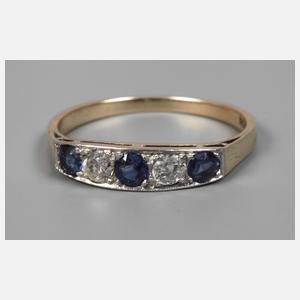 Damenring mit Saphiren und Diamanten