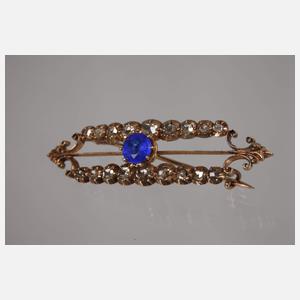 Goldbrosche mit Diamanten