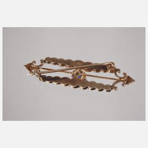 Goldbrosche mit Diamanten