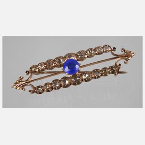 Goldbrosche mit Diamanten