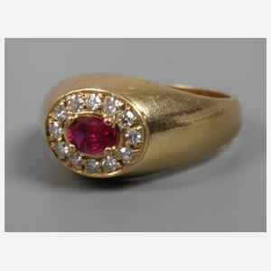 Damenring mit Rubin und Diamanten