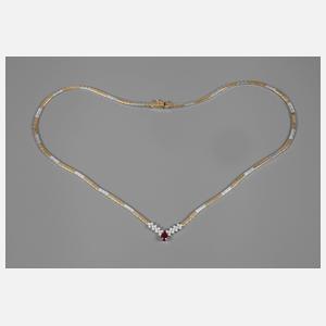 Collier mit Rubin und Brillanten