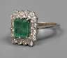 Damenring mit Smaragd und Diamanten